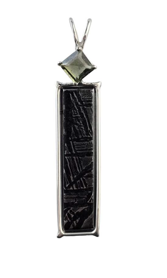Meteorite with Square Cut Moldavite