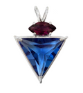 Tibetan Blue Obsidian Small Angelic Star™ with Marquise Cut Rhodolite Garnet